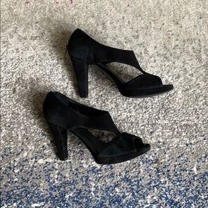 Black suede heels